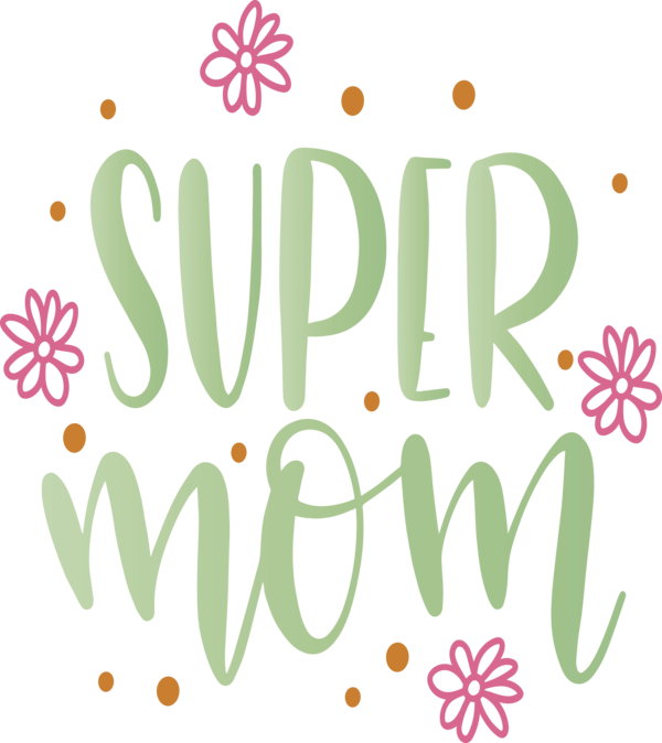 Transparent Mother's Day Logo Floral design Petal for Super Mom for Mothers Day