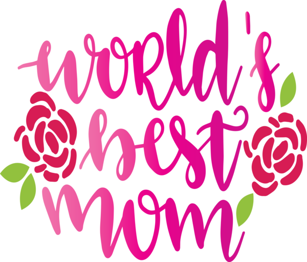Transparent Mother's Day Logo Floral design Petal for Mothers Day Calligraphy for Mothers Day