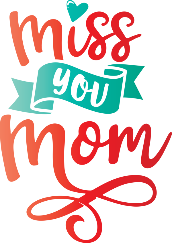 Transparent Mother's Day Logo Line Meter for Miss You Mom for Mothers Day
