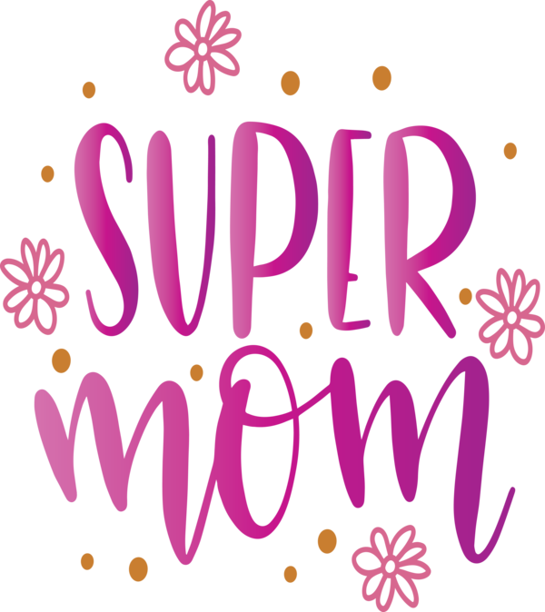 Transparent Mother's Day Design Logo Petal for Super Mom for Mothers Day