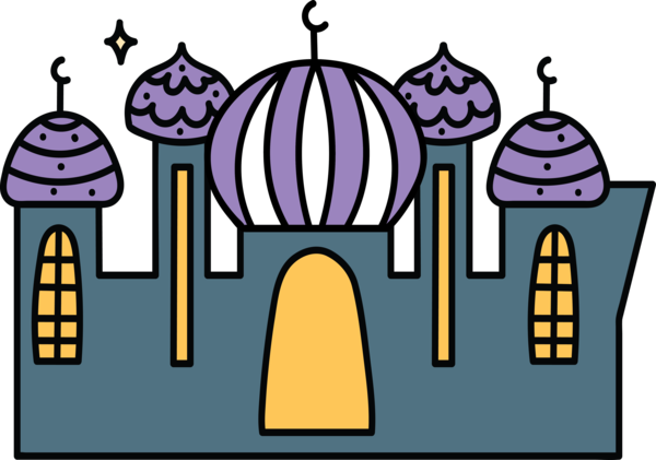 Transparent Islamic New Year Cartoon Purple Pattern for Hijri New Year for Islamic New Year
