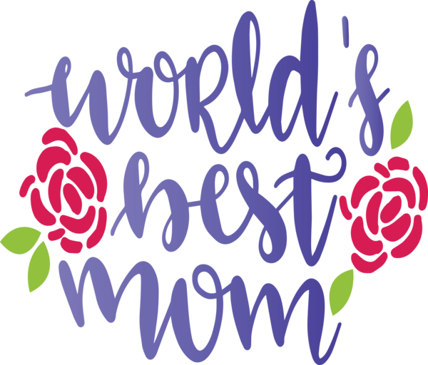 Transparent Mother's Day Logo Font Flower for Mothers Day Calligraphy for Mothers Day