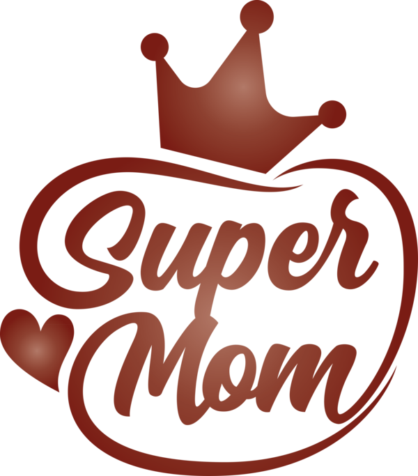 Transparent Mother's Day Logo Font Produce for Super Mom for Mothers Day