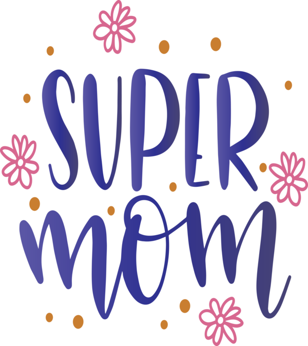 Transparent Mother's Day Design Logo Line for Super Mom for Mothers Day