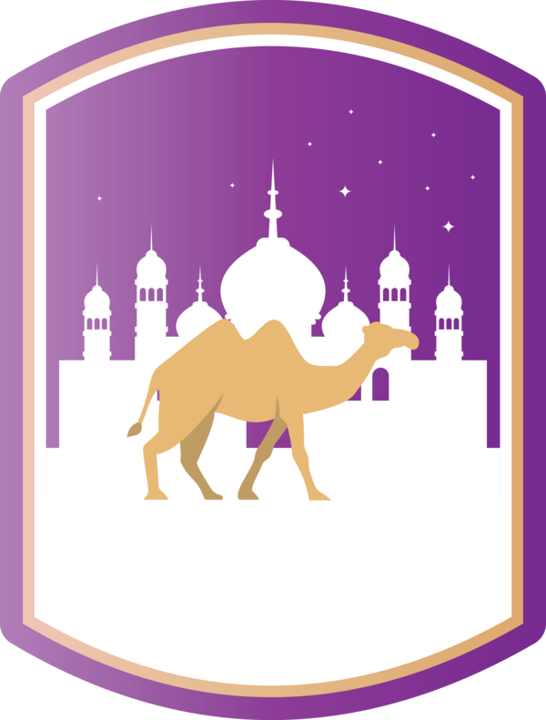 Transparent Islamic New Year Camel Design Purple for Hijri New Year for Islamic New Year