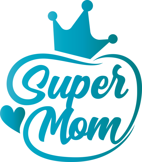 Transparent Mother's Day Logo Line Meter for Super Mom for Mothers Day