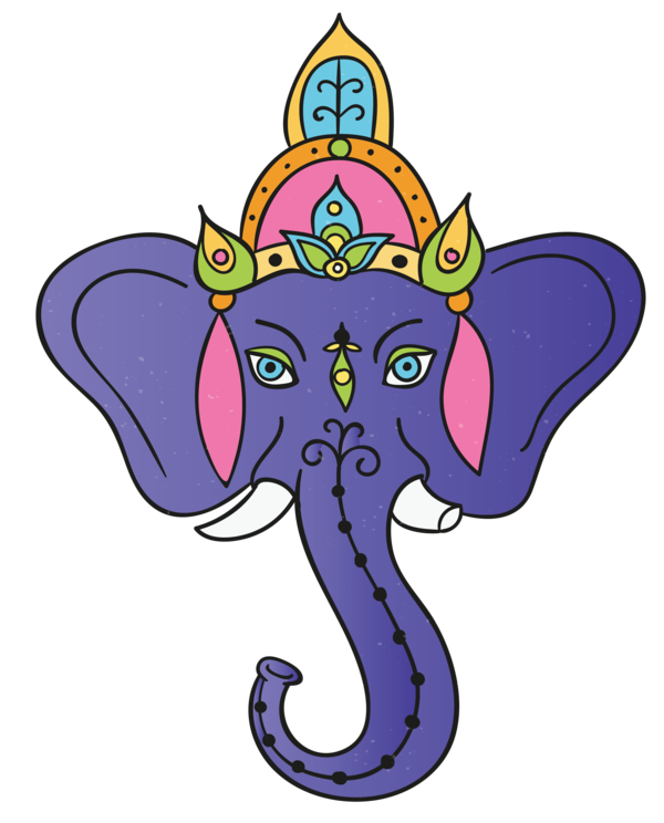 Transparent Diwali Indian elephant Cartoon Character for Happy Diwali for Diwali
