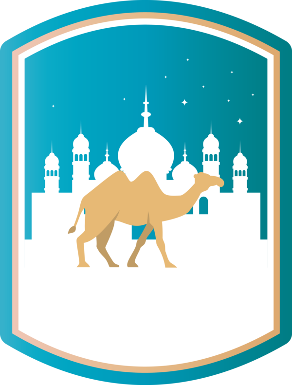 Transparent Islamic New Year Cartoon Camel Design for Hijri New Year for Islamic New Year