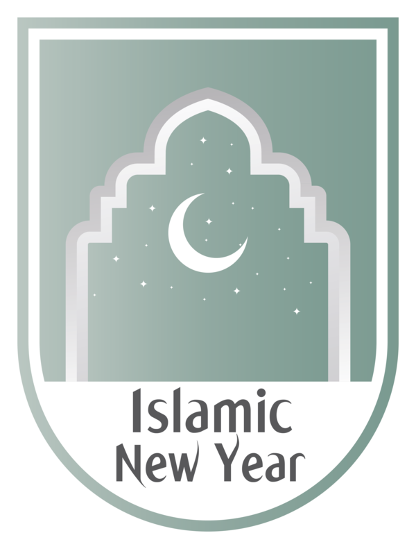 Transparent Islamic New Year Logo Font label.m for Hijri New Year for Islamic New Year