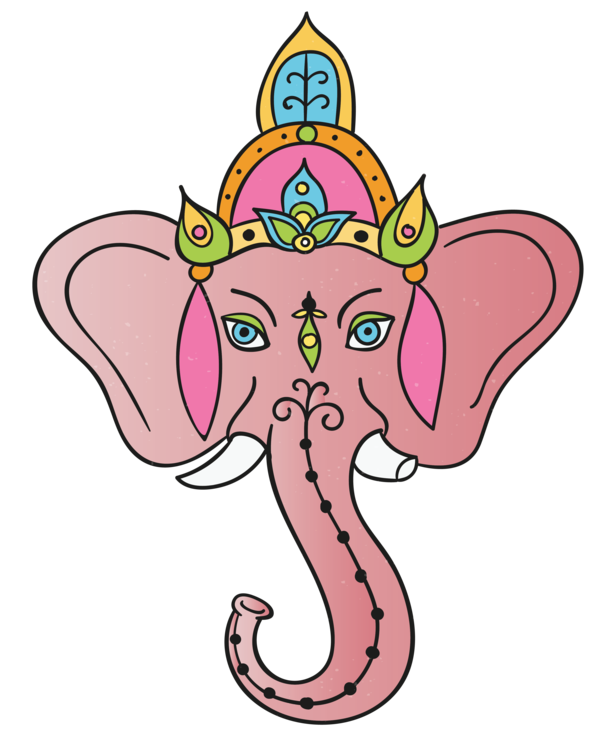 Transparent Diwali Indian elephant Cartoon Line art for Happy Diwali for Diwali