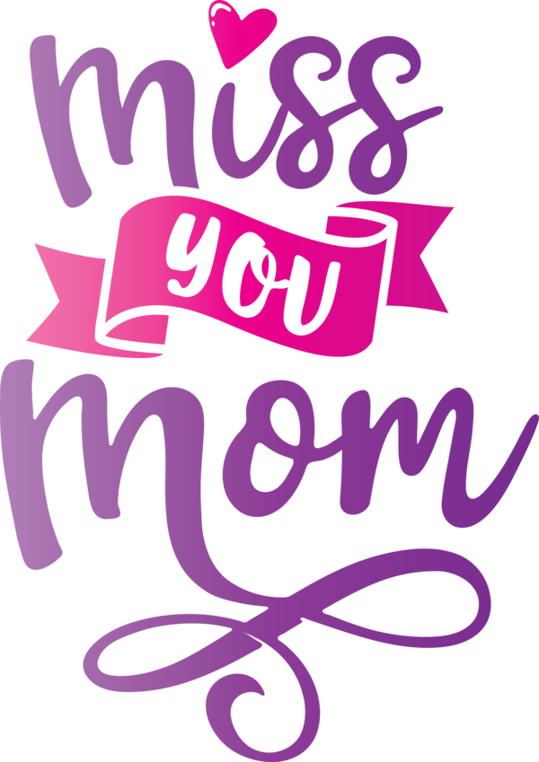 Transparent Mother's Day Logo Design Pink M for Miss You Mom for Mothers Day