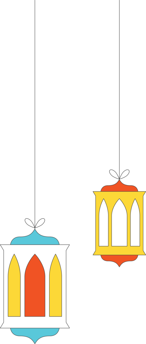 Transparent Islamic New Year Light fixture Yellow Pattern for Hijri New Year for Islamic New Year