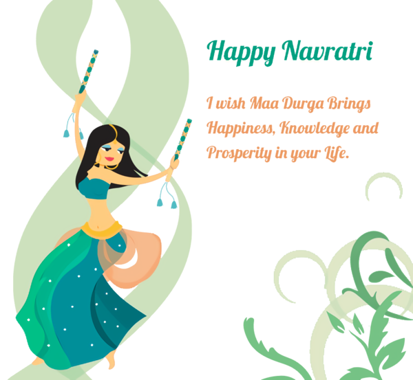 Transparent Navratri Durga Puja Wish Greeting card for Navaratri for Navratri