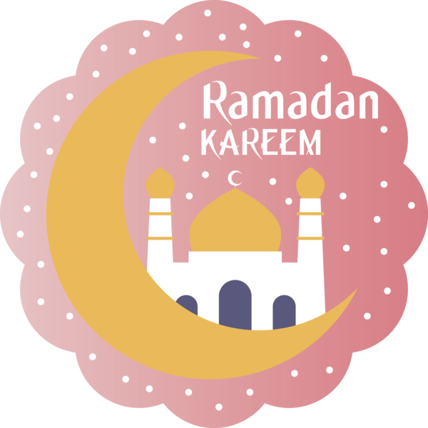 Transparent Ramadan Logo Pink M Pattern for EID Ramadan for Ramadan