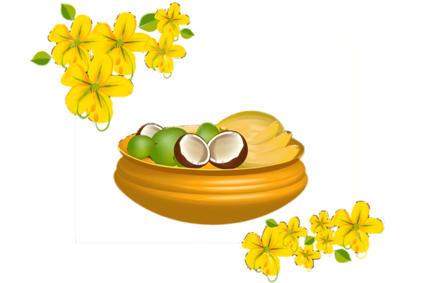 Transparent Vishu Yellow Petal Fruit for Hindu Vishu for Vishu