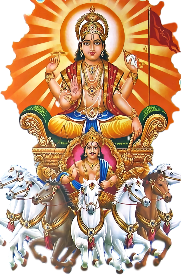Transparent Ratha Saptami Vishnu Solar deity Ādityas for Magha Saptami for Ratha Saptami