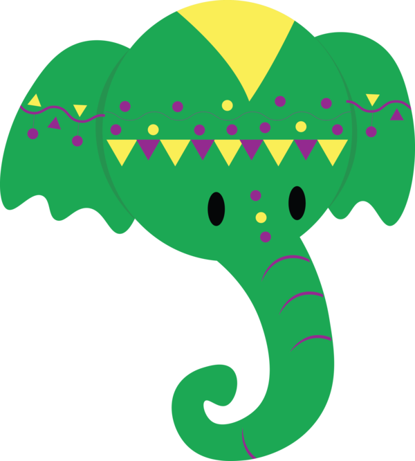 Transparent Holi Indian elephant Leaf Green for Happy Holi for Holi