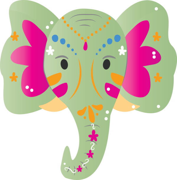 Transparent Holi Indian elephant Pattern Pink M for Happy Holi for Holi