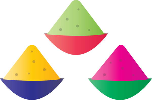 Transparent Holi Triangle Angle Design for Happy Holi for Holi