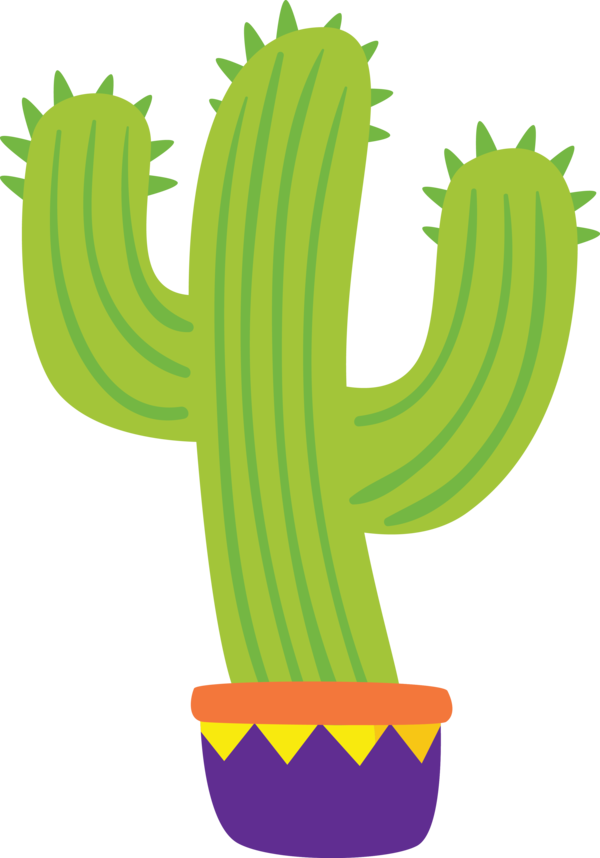 Transparent Cinco de Mayo Cactus Cartoon Succulent plant for Fifth of May for Cinco De Mayo