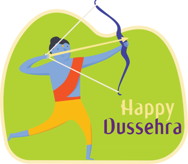 Transparent Dussehra Logo Yellow Joint for Happy Dussehra for Dussehra