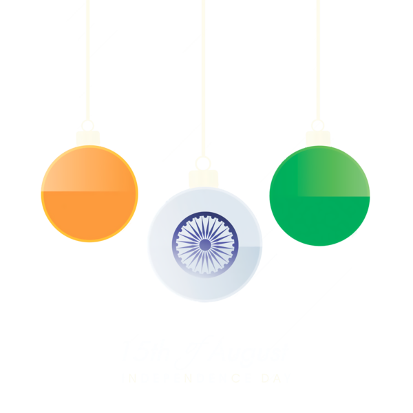 Transparent Indian Independence Day Christmas ornament Christmas Day Lighting for Independence Day 15 August for Indian Independence Day