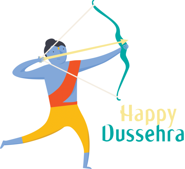 Transparent Dussehra Target archery Logo Line for Happy Dussehra for Dussehra