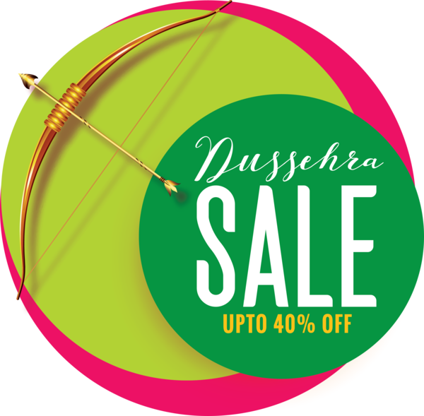 Transparent Dussehra Logo Font Green for Happy Dussehra for Dussehra