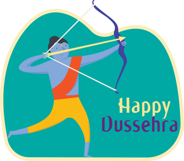 Transparent Dussehra Logo Line Joint for Happy Dussehra for Dussehra