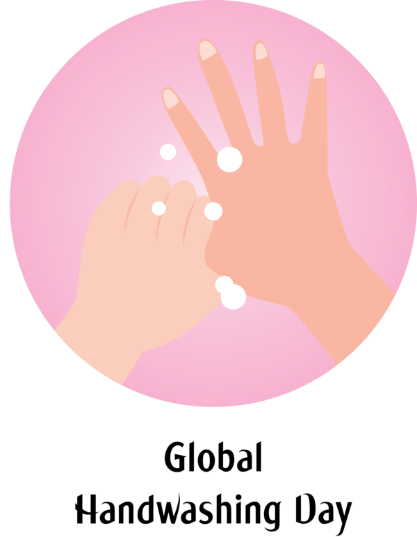 Transparent Global Handwashing Day Hand model Logo Pink M for Hand washing for Global Handwashing Day