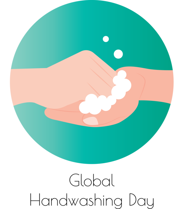 Transparent Global Handwashing Day Logo Green Area for Hand washing for Global Handwashing Day