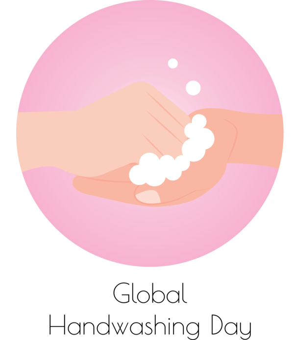 Transparent Global Handwashing Day Logo Pink M M for Hand washing for Global Handwashing Day
