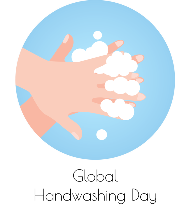 Transparent Global Handwashing Day Logo Organization Line for Hand washing for Global Handwashing Day
