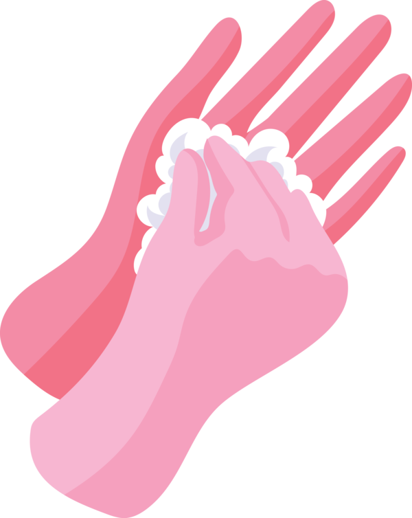 Transparent Global Handwashing Day Hand model Pink M Line for Hand washing for Global Handwashing Day