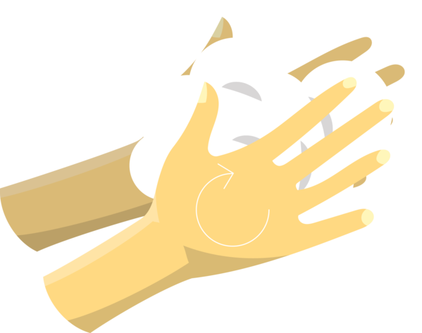 Transparent Global Handwashing Day Hand model Safety Glove Yellow for Hand washing for Global Handwashing Day