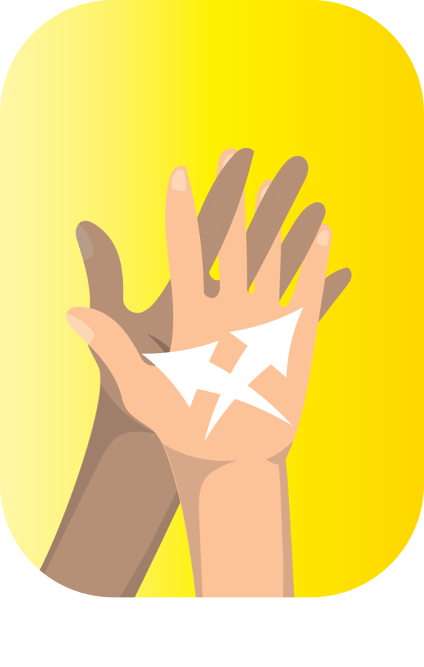 Transparent Global Handwashing Day Hand model Yellow Line for Hand washing for Global Handwashing Day