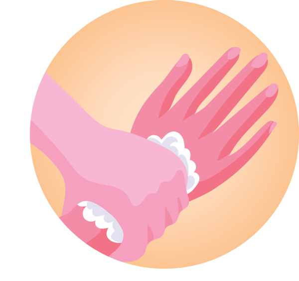 Transparent Global Handwashing Day Hand model Pink M Nail for Hand washing for Global Handwashing Day
