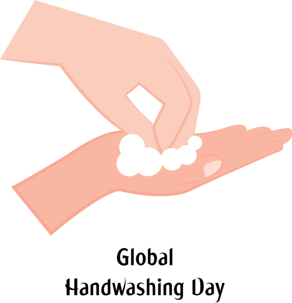 Transparent Global Handwashing Day Hand model Logo Angle for Hand washing for Global Handwashing Day