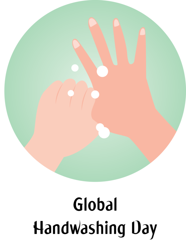 Transparent Global Handwashing Day Hand model Logo Area for Hand washing for Global Handwashing Day