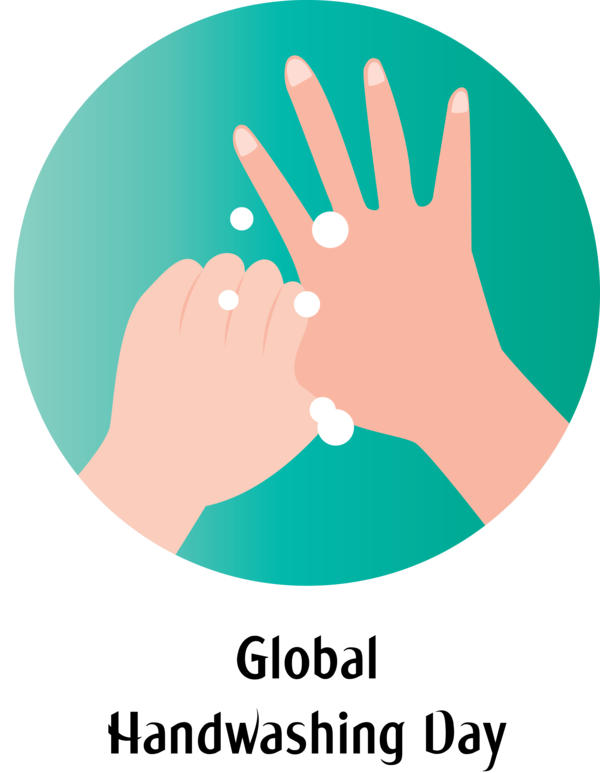 Transparent Global Handwashing Day Logo Green Line for Hand washing for Global Handwashing Day
