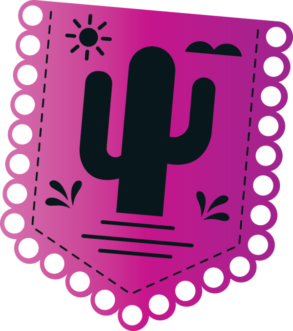 Transparent Cinco De Mayo Logo Pink M Line for Mexico Flag Bunting for Cinco De Mayo