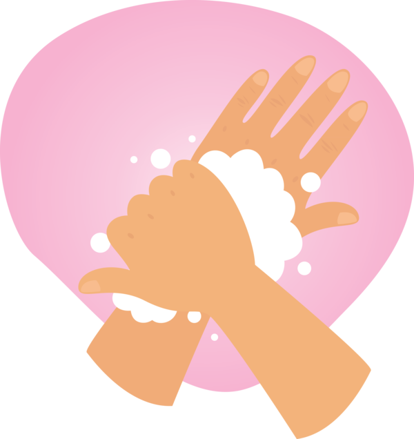 Transparent Global Handwashing Day Hand model Pink M Line for Hand washing for Global Handwashing Day
