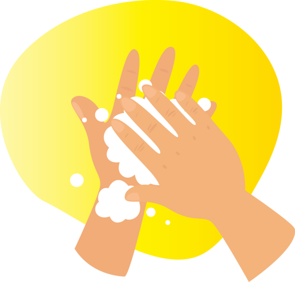 Transparent Global Handwashing Day Yellow Line Area for Hand washing for Global Handwashing Day