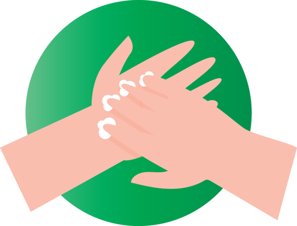 Transparent Global Handwashing Day Hand model Logo Green for Hand washing for Global Handwashing Day