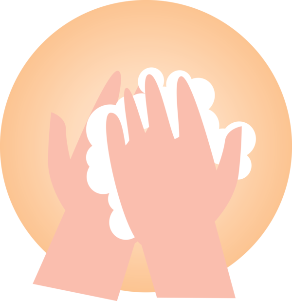 Transparent Global Handwashing Day Hand model Cartoon Forehead for Hand washing for Global Handwashing Day