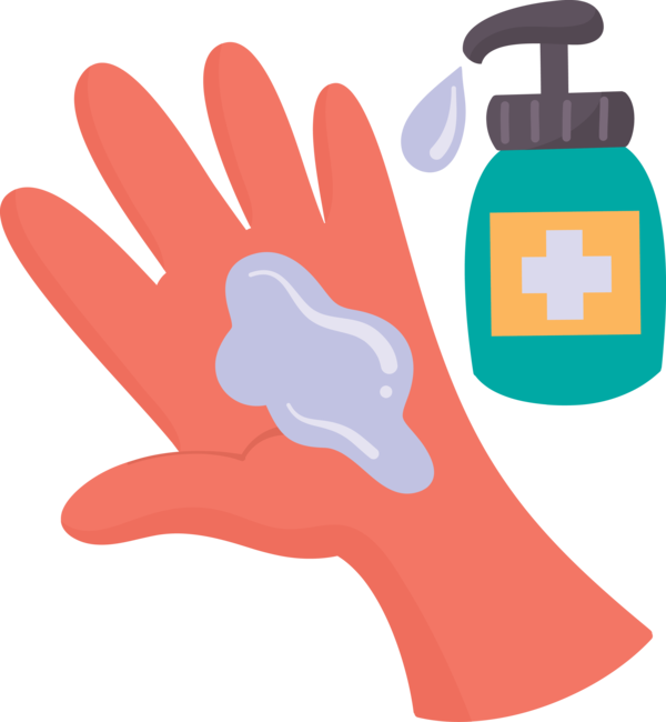 Transparent Global Handwashing Day Safety Glove Line Design for Hand washing for Global Handwashing Day