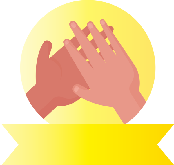 Transparent Global Handwashing Day Logo Yellow Line for Hand washing for Global Handwashing Day