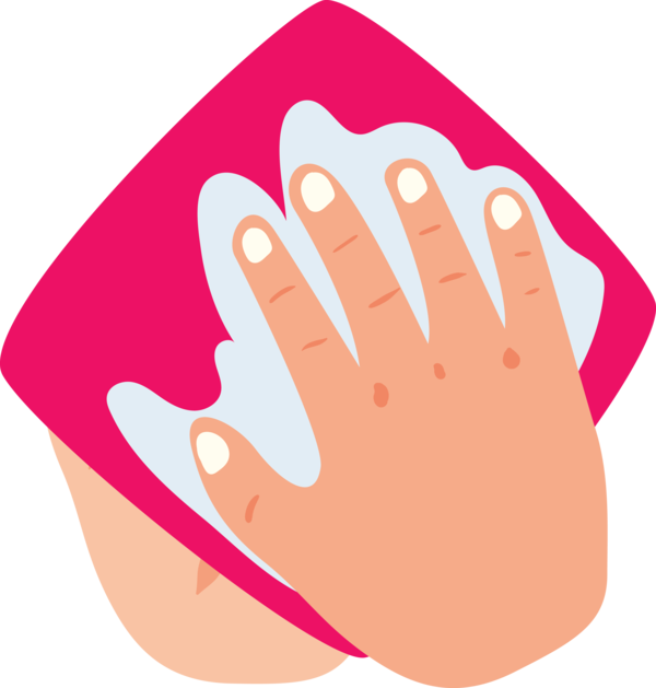 Transparent Global Handwashing Day Nail Hand model Pink M for Hand washing for Global Handwashing Day