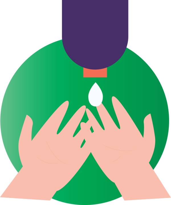 Transparent Global Handwashing Day Character Green Leaf for Hand washing for Global Handwashing Day