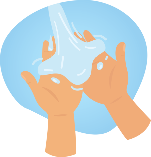 Transparent Global Handwashing Day Forehead Line Behavior for Hand washing for Global Handwashing Day